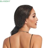 Blazesky Kim Cương Giả Bandana, Vintage Turban Bling Fishnet Khăn Trùm Đầu, Hợp Thời Trang Hip Hop Lưới Sang Trọng Mũ Khăn Unisex