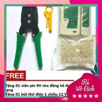 [BLcomputer] Hộp test mạng đa năng RJ45 + 1 Kìm bấm mạng+ Tặng 100 hạt mạng cat6 + Tặng 01 pin 9V