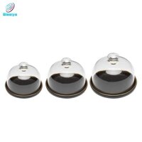 Blesiya Vỏ Kính Tròn Khay Phục Vụ Đĩa Gốm Bảo Quản Bánh Đứng Muffin Màn Hình