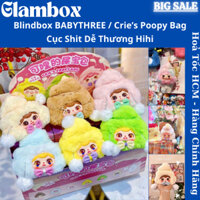Blindbox Baby three cục shit nhồi bông có khóa kéo , móc khóa gấu bông treo balo túi xách Babythree