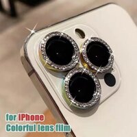 Bling Bling Kim Cương Kính Cường Lực Bảo Vệ Ống Kính Cho iPhone 13 14 15 Pro Max 15 Plus Mini Kim Loại Ống Kính Vòng Nắp Camera