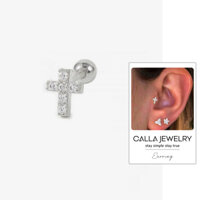 Bling Cross Earrings | Khuyên tai bông tai bạc thánh giá nạm đá Calla Jewelry l E063