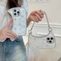 Bling Dimond Đá Quý Túi Xách Vòng Tay Dây Đeo Tay Dây Xích Chống Sốc Ốp lưng IPhone 11 12 13 14 15 16 Pro Max Ốp Lưng