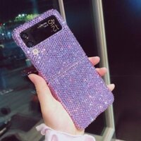 Bling Kim Cương Giả Lấp Lánh Kim Cương Giả Gấp Ốp Lưng Điện Thoại Samsung Galaxy Z Flip 5 Chống Sốc Bảo Vệ Sáng Bóng Cho Samsung Z Flip 4 3