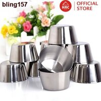 ☾bling157Combo 10 Khuôn Inox Làm Bánh Caramen Flan 7cm Có Nắp