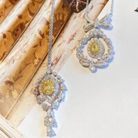 Blingbling Dây Chuyền Mặt Đá Kim Cương Hình Giọt Nước Màu Hồng Sang Trọng Thanh Lịch Dành Cho Nữ