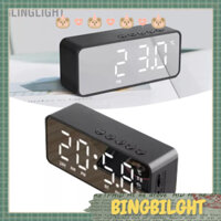 Blinglight Đồng hồ báo thức hiển thị kỹ thuật số thông minh Đa chức năng Bluetooth 5.0 Gương kết thúc Loa cho phòng ngủ