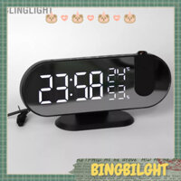 Blinglight Đồng hồ báo thức chiếu LED điện tử cảm quang kỹ thuật số với máy 180 độ