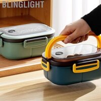 Blinglight Hộp đựng cơm trưa Bento 1200ml Hộp cách nhiệt hai lớp có nĩa