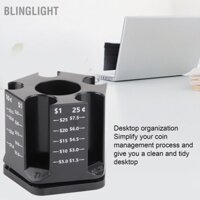Blinglight Máy đếm tiền xu phân loại có hộp đựng bút thể xoay Piggy Bank tính để bàn tổ chức dành cho người lớn Trẻ em Sử dụng tại nhà và văn phòng