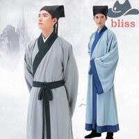 Bliss Áo choàng Hanfu Trung Quốc, Trang phục thời nhà Hán Áo choàng cổ Trung Quốc, Trang phục dân gian phong cách Trung Quốc Học giả tinh tế Vải Trung Quốc Trang phục dân gian Trung Quốc Cosplay