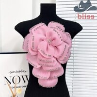 Bliss Quần Áo Miếng Dán, Hoa 3D Nhiều Lớp Táo Hoa, Phụ Kiện Đầm Kim Cương Giả Có Pin Quần Áo Có Thể Tháo Rời Đính Nữ