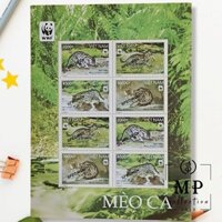 Bloc gồm 6 tem sưu tầm động vật quý hiếm mèo Cá WWF cần được Bảo vệ 2010 8 con