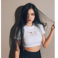 Bloom crop - Áo croptop trắng in Bloom - SUN DREAMER