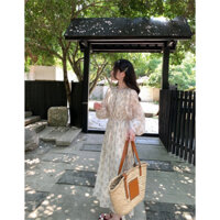 BLOOM - Đầm voan hoa nhí dài tay cúc ngực tiểu thư nhẹ nhàng nữ tính