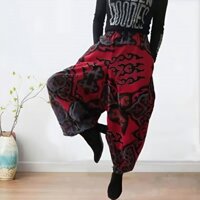 Bloomers Quần Baggy Cotton Lanh Cỡ Lớn May Đáy Thụng Phong Cách Dân Tộc Cho Nữ Dễ Phối Đồ