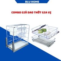 BLU HOME Combo giá dao thớt gia vị inox 304 giá xoong bát inox kệ xoong nồi inox không gỉ dụng cụ nhà bếp