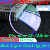 Blue AR Coating 2.0mm Double Dome Khoáng Đồng Hồ Pha Lê 28mm đến 42,5mm Tròn Thay Thế Đồng Hồ Thủy Tinh Sửa Chữa Dụng Cụ Phần