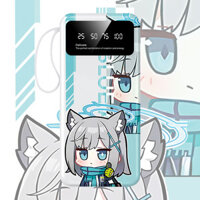 Blue Archive Sand Wolf White Sạc Power Bank 20000mAh 50000mAh Power Bank di động có cáp tích hợp sạc nhanh