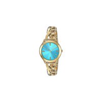 Blue Dial Ladies Gold Tone Bracelet Watch