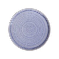 Blue Snowy - Round Flat Plate 18cm - Dĩa tròn vành đứng 18cm bông tuyết xanh (Sandy collection)