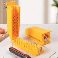 Bluecandy Hot Dog Dụng cụ cắt lát xúc xích Dụng cụ nhà bếp Dụng cụ nướng Dụng cụ cắt thịt chó nóng Máy thái thịt cừu, cho sân sau Cắm trại nướng mới