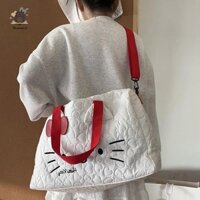 [Bluemood] Túi du lịch hoạt hình Hello Kitty Túi cầm tay thể thao thể thao Túi đeo chéo dung tích lớn Mới