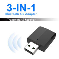 Bluetooth 5.0 Âm Thanh Thu Phát 3 Trong 1 Mini 3.5 Mm Jack Cắm Aux USB Nghe Nhạc Stereo Không Dây Cho Tivi xe PC Tai Nghe