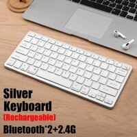 Bluetooth 5.0 &amp; 2.4G Không Dây Combo Bàn Phím Và Chuột Mini Bàn Phím Đa Phương Tiện Chuột Cho Laptop Tivi iPad macbook Android - one, one