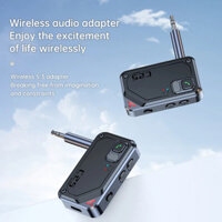 Bluetooth 5.3 Âm Thanh Receiver Transmitter 3.5Mm 3.5 AUX Với Mic Stereo Âm Nhạc Bộ Chuyển Đổi Không Dây Cho Tai Nghe PC TV Xe Loa