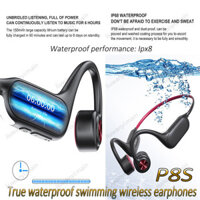 Bluetooth dẫn truyền xương giảm tiếng ồn P8S bơi lội chống nước thể thao ngoài trời ban đêm chạy tai treo tai nghe không dây Bộ nhớ 32GB