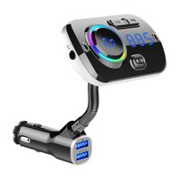 Bluetooth FM Transmitter BC49AQ for Car 7 Color LED Car Adapter with QC3.0 Charging Siri Google Assistant USB Flash Drive Mini SD Card Handsfree Car Kit
