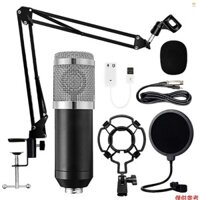 Bm800 Micro ngưng tụ chuyên nghiệp Podcast Thiết bị phát sóng trực tiếp USB Mic Microfone Bộ Mic Studio có chân đế tay Thiết bị ghi âm nhạc cho phòng thu Ghi âm trực tiếp và Bro