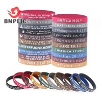 Bmpeic 40 Chiếc Câu Kinh Thánh Truyền Cảm Hứng Vòng Tay Silicon Dây Đeo Tay Cao Su Đức Tin, Quà Tặng Cơ Đốc Hoàn Hảo Cho Nam, Nữ & Thanh Thiếu Niên Mới