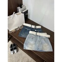 BN Store - Chân váy jean denim  túi viền xích đai to  QCCC QCL1 CV0601 6130 -BN