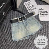 BN Store - Quần giả váy Chân váy ngắn jean bò denim chữ A  kèm đai QCL1 CV272 2839 -BN