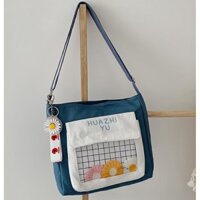 BN Túi vải nữ đeo chéo HVAZHI móc hoa cúc trong suốt BH 462 23 1