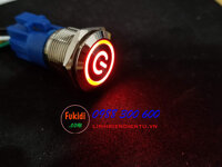BN1924PR - Nút nhấn nhả có đèn, vỏ inox, phi 19mm, 24v đèn LED hình nút nguồn màu đỏ