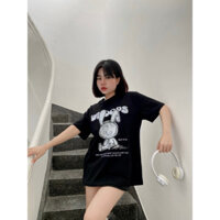 【BNIP】 Áo thun thỏ Rabbit tay lỡ unisex form rộng  mát, co giãn 2 chiều, cổ bo tròn, có thể giặt máy BonBon - AMTR05