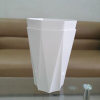 Bộ 02 chậu nhựa trồng hoa tám cạnh trắng 25x32cm-Đồ Gia Dụng Tại HCM