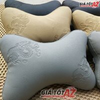 Bộ 02 Gối tựa đầu ô tô cao cấp lõi bông họa tiết hình rồng