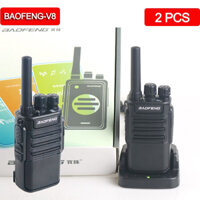 Bộ 02 Máy bộ đàm Baofeng V8a , Nhỏ Gọn, Sạc Cổng Type C, Sạc Cốc, Độ Bền Cao, Bảo Hành 12 Tháng