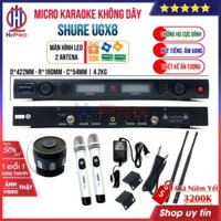 Bộ 02 micro không dây Shure UGX8 2021 H2Pro cao cấp, micro karaoke UGX8 cao cấp mic hút, tiếng sáng, chống hú (tặng 2 chống lăn mic và 2 đôi pin 60k)