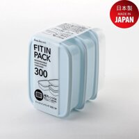 Bộ 03 hộp nhựa nắp mềm Fit in Pack 300ml đựng &amp; bảo quản thực phẩm - nội địa Nhật Bản - Xanh khói  Aqua - 1 Bộ