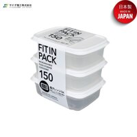 Bộ 03 hộp nhựa nắp mềm Fit in Pack 150ml đựng &amp; bảo quản thực phẩm - nội địa Nhật Bản - Trắng sữa - 1 Bộ