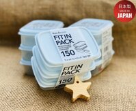 Bộ 03 hộp nhựa nắp mềm Fit in Pack 150ml đựng &amp; bảo quản thực phẩm - nội địa Nhật Bản - Xanh khói  Aqua - 1 Bộ