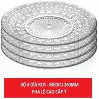 Bộ 04 đĩa pha lê RCR – Medici cỡ 26 cm cao cấp nhập khẩu Ý