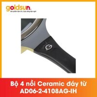 Bộ 04 nồi gốm Ceramic đáy từ GOLDSUN AD06-2-4108AG-IH