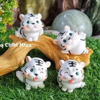 Bộ 04 tượng Bạch Hổ may mắn