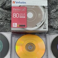 Bộ 05 Phôi Đĩa CD Trắng MITSUBISHI Phono Verbatim Audio 2X - 48X - Chuyên Ghi Nhạc - Nguyên seal Có Vỏ -Chính Hãng